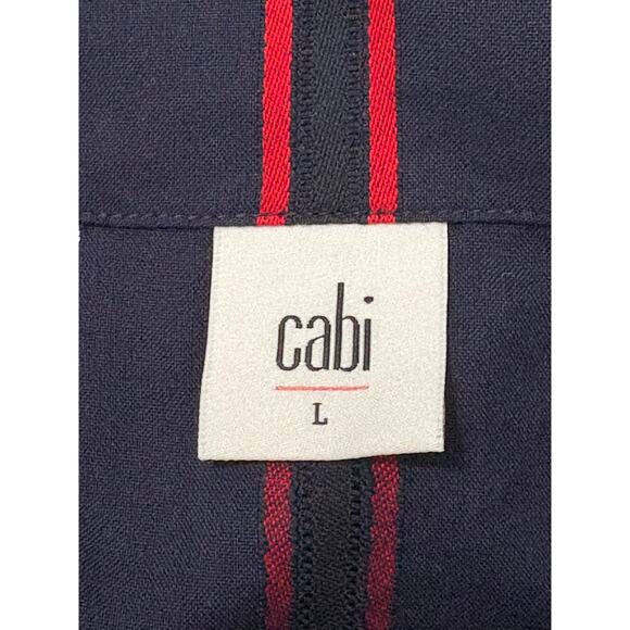 CAbi Freedom Flag Blouse Womens Large Striped Balloon Sleeve Navy Patriotic 5516 - Picture 8 of 9